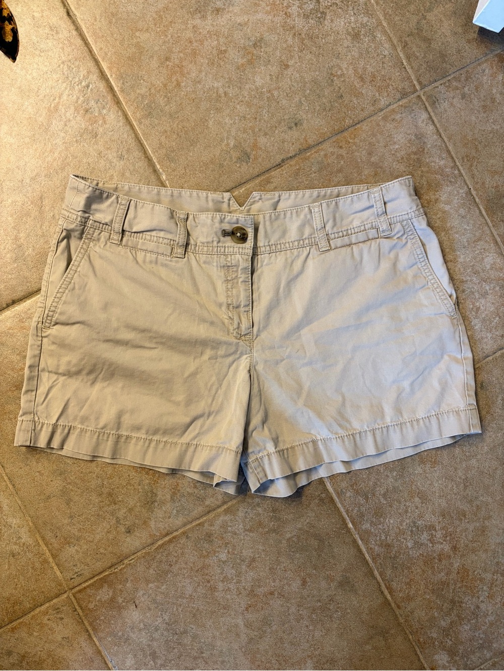 LOFT Light Tan Casual Belted Bermuda Shorts